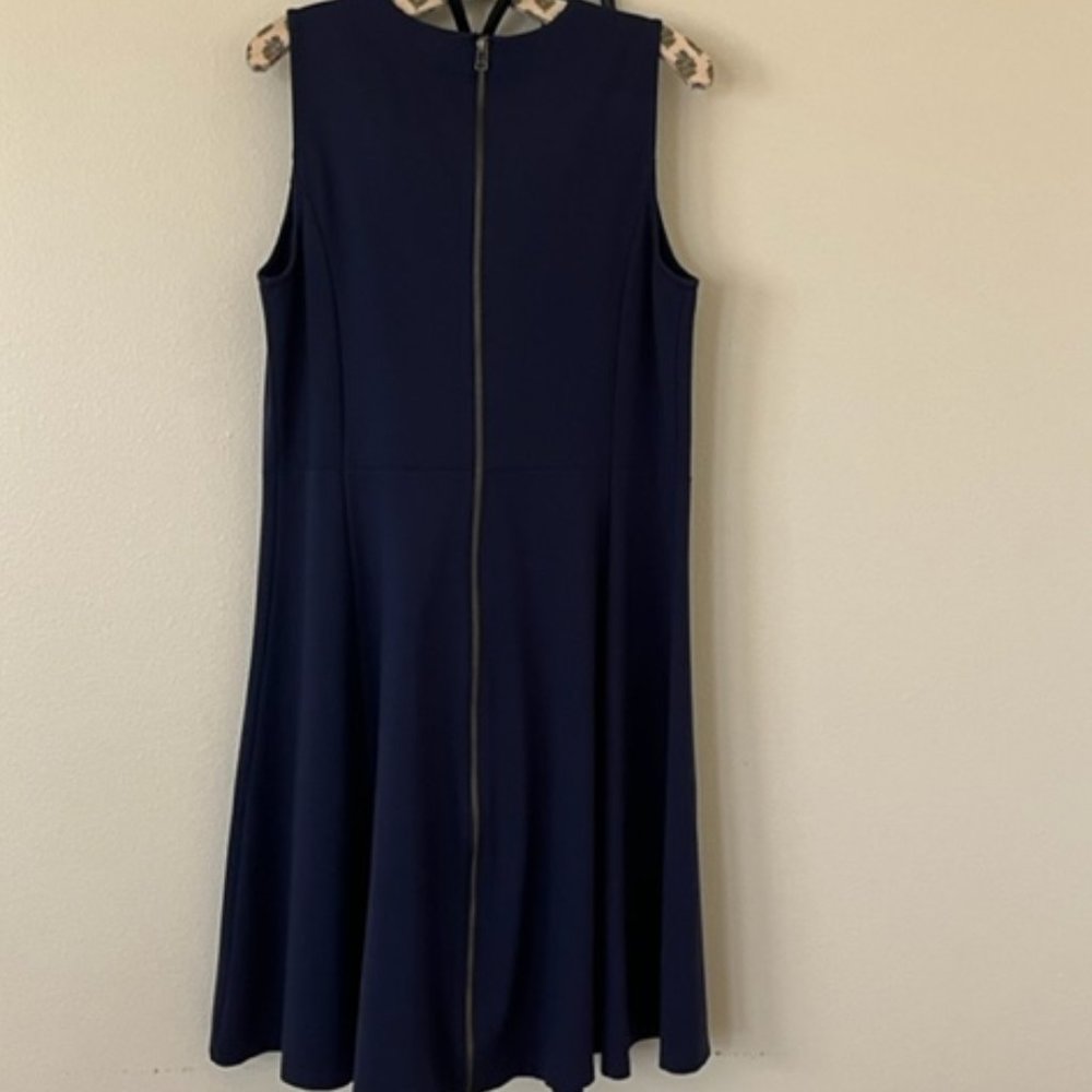 Navy Fit & Flare Sleeveless Dress Size: 14W - Picture 2 of 7